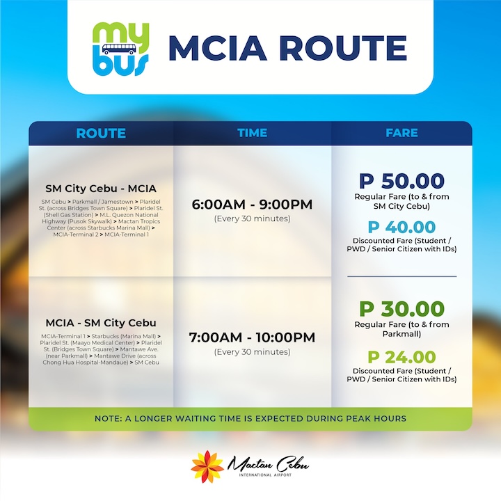 セブ島空港シャトルバスMyバススケジュールと料金表