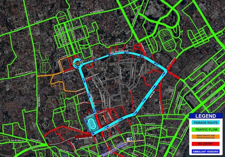 シヌログ祭のグランドパレードルート